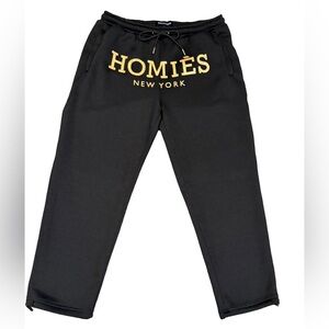 Reason Black Joggers with Gold Lettering
